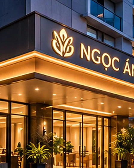 Mặt tiền Ngọc Ánh Hotel về đêm